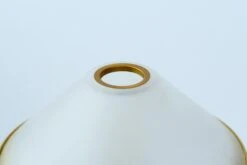 Mid Century Solid Brass & Frosted Glass Lamp 13 Mid Century Solid Brass & Frosted Glass Lamp -OGT Sale Store q276633 05