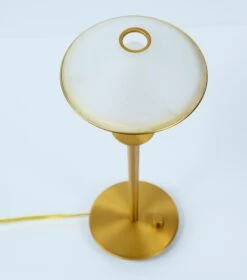Mid Century Solid Brass & Frosted Glass Lamp 14 Mid Century Solid Brass & Frosted Glass Lamp -OGT Sale Store q276633 06
