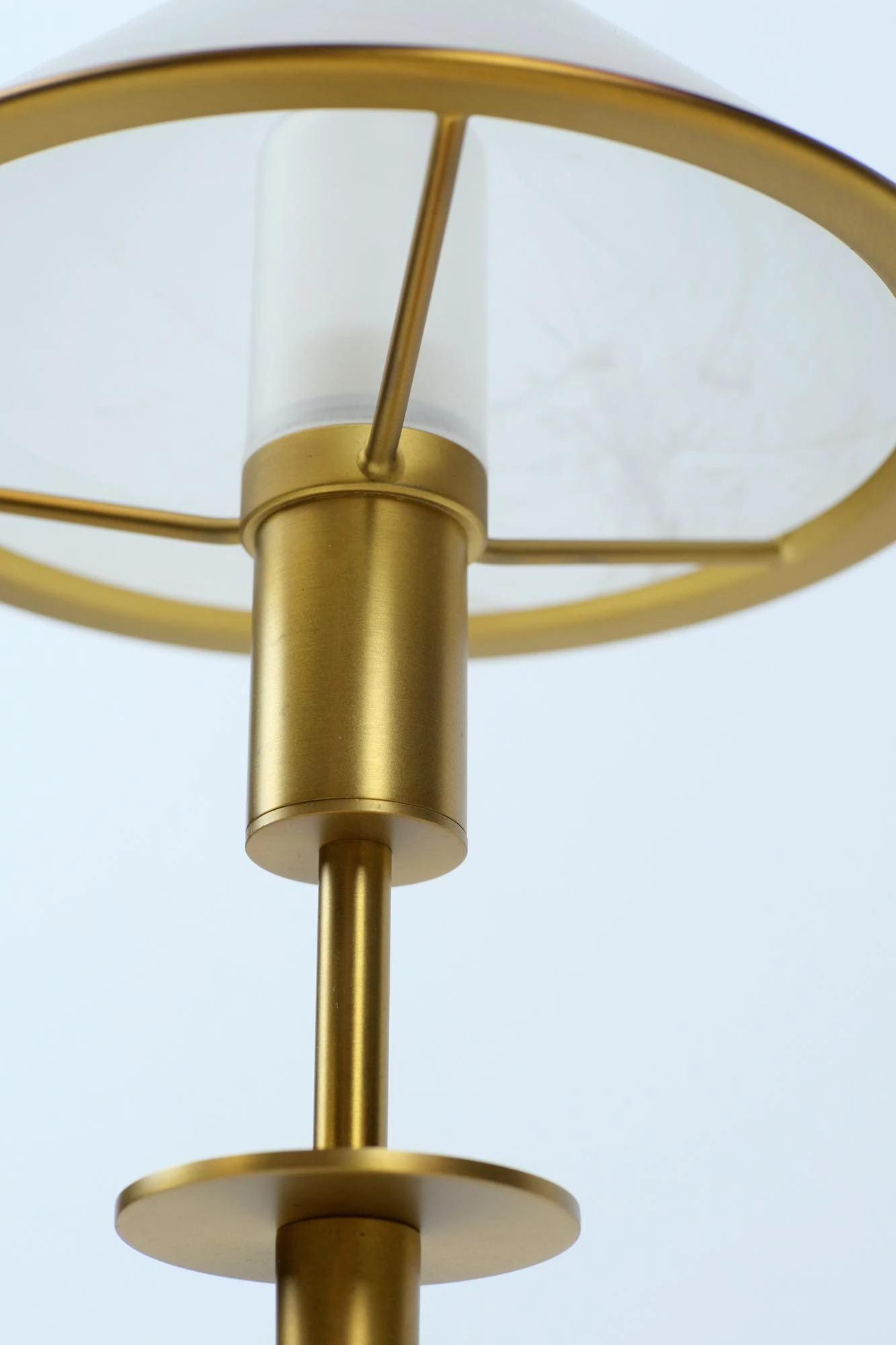 Mid Century Solid Brass & Frosted Glass Lamp 9 Mid Century Solid Brass & Frosted Glass Lamp - Image 7
