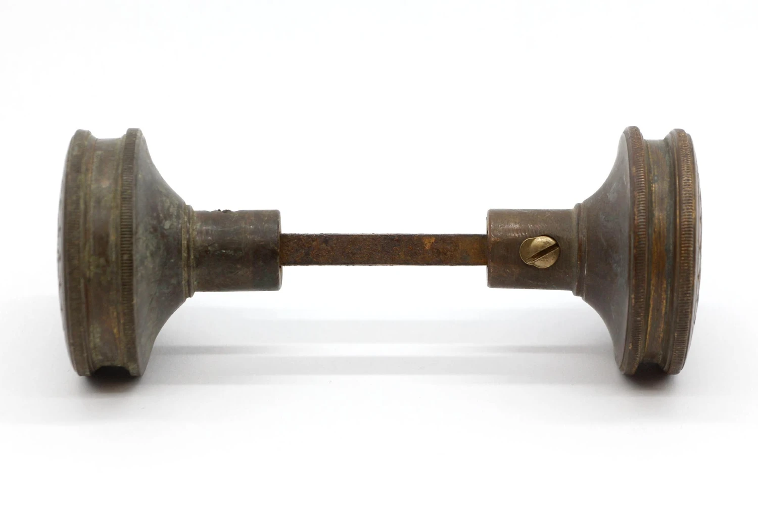 Pair Of Antique Bronze Gothic Corbin Passage Door Knobs 6 Pair Of Antique Bronze Gothic Corbin Passage Door Knobs - Image 4