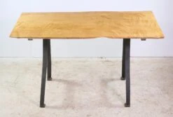 Handmade 4.6 Ft. Live Edge Maple Dining Table With Iron NY Legs -OGT Sale Store q276895 04