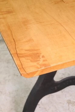 Handmade 4.6 Ft. Live Edge Maple Dining Table With Iron NY Legs -OGT Sale Store q276895 08