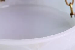 Cast Milk Glass Dish Pendant Light With Ornate Details And Bisque Finish 15 Cast Milk Glass Dish Pendant Light With Ornate Details And Bisque Finish -OGT Sale Store q276908 05