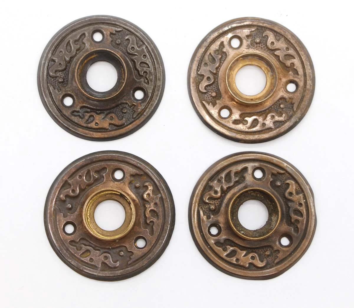 Antique 2 In. Pressed Steel 3 Fold Door Rosette 6 Antique 2 In. Pressed Steel 3 Fold Door Rosette - Image 4