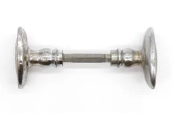 Pair Of Vintage Textured Nickel Plated Oval Door Knobs -OGT Sale Store q277032 04