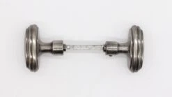 Pair Of Nickeled Cast Brass Concentric Oval Door Knobs -OGT Sale Store q277034 04