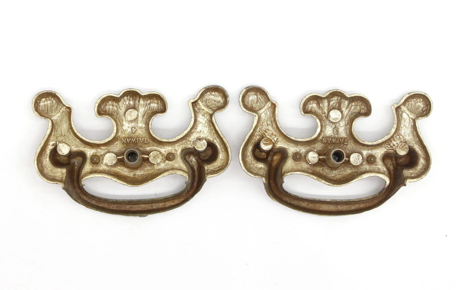 Pair Of 3 In. Brass Bail Pulls With Fixed Handle 7 Pair Of 3 In. Brass Bail Pulls With Fixed Handle - Image 5