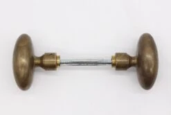 Pair Of Dark Patina Brass Vintage Oval Door Knobs 10 Pair Of Dark Patina Brass Vintage Oval Door Knobs -OGT Sale Store q277077 04