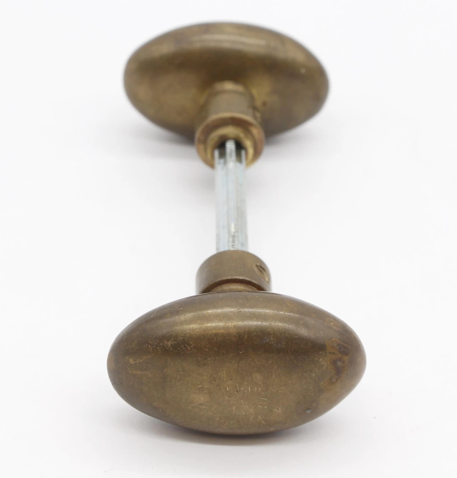 Pair Of Dark Patina Brass Vintage Oval Door Knobs 7 Pair Of Dark Patina Brass Vintage Oval Door Knobs - Image 5