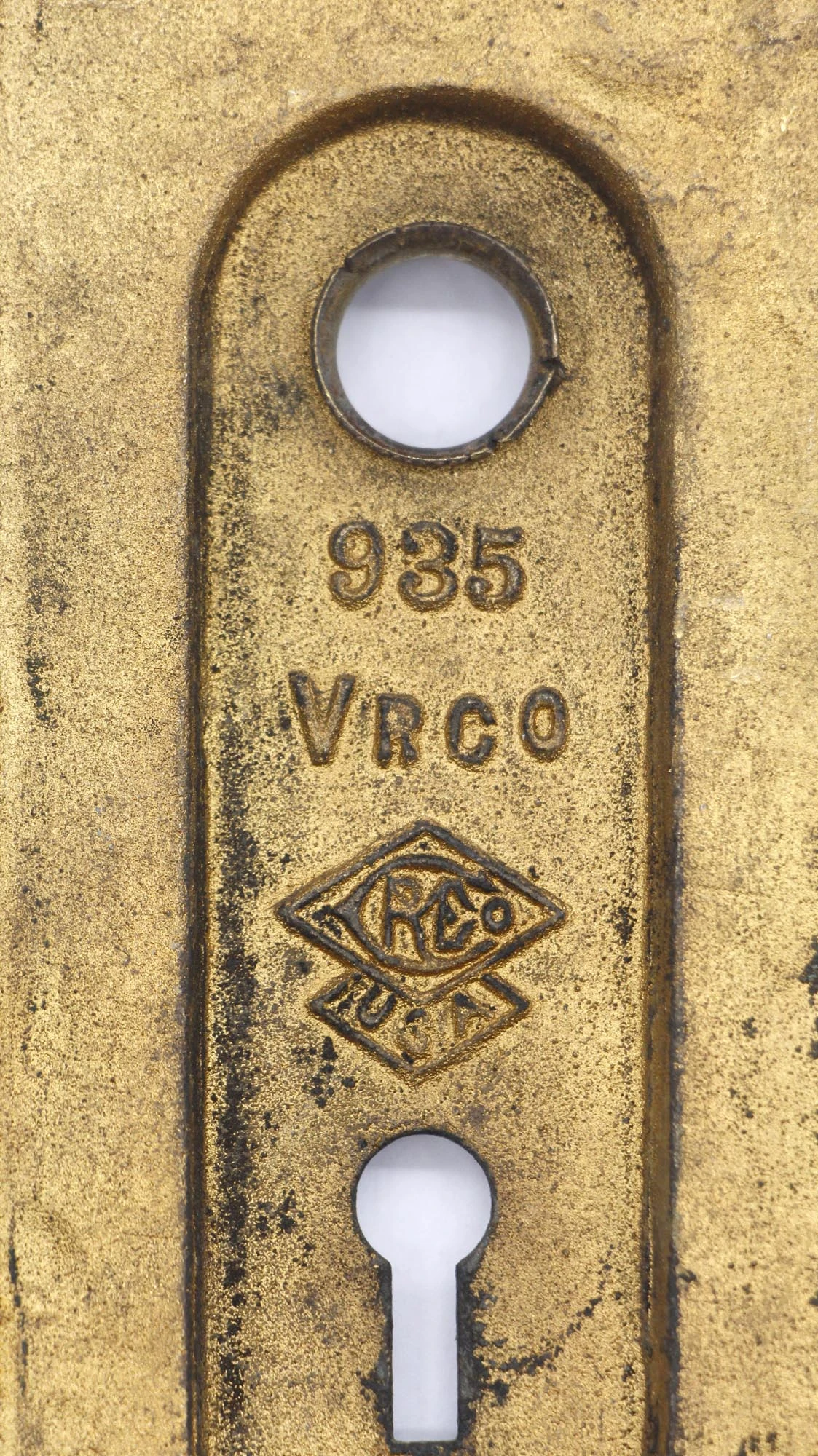 Antique Russell & Erwin Bronze Passage 9.375 In. Door Back Plate 7 Antique Russell & Erwin Bronze Passage 9.375 In. Door Back Plate - Image 5