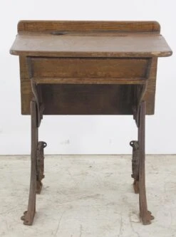 Antique Folding School Row Desk With Cast Iron Legs 15 Antique Folding School Row Desk With Cast Iron Legs -OGT Sale Store q277237 05