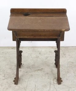 Antique Folding School Row Desk With Cast Iron Legs 16 Antique Folding School Row Desk With Cast Iron Legs -OGT Sale Store q277237 06
