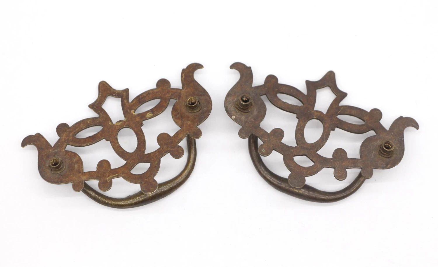 Pair Of Cut Out 3.375 In. Brass Bail Dresser Drawer Pulls 6 Pair Of Cut Out 3.375 In. Brass Bail Dresser Drawer Pulls - Image 4