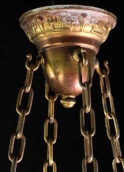 1900s Embossed Matte White Milk Glass Dish Pendant Light 14 1900s Embossed Matte White Milk Glass Dish Pendant Light -OGT Sale Store q277297 06