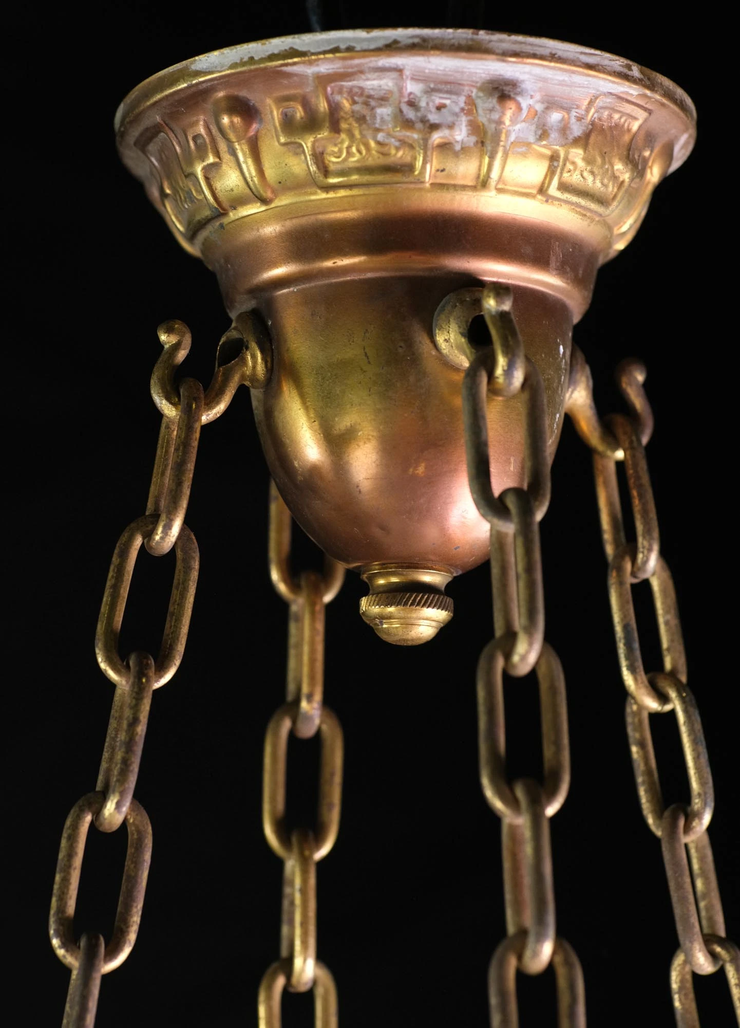 1900s Embossed Matte White Milk Glass Dish Pendant Light 8 1900s Embossed Matte White Milk Glass Dish Pendant Light - Image 6