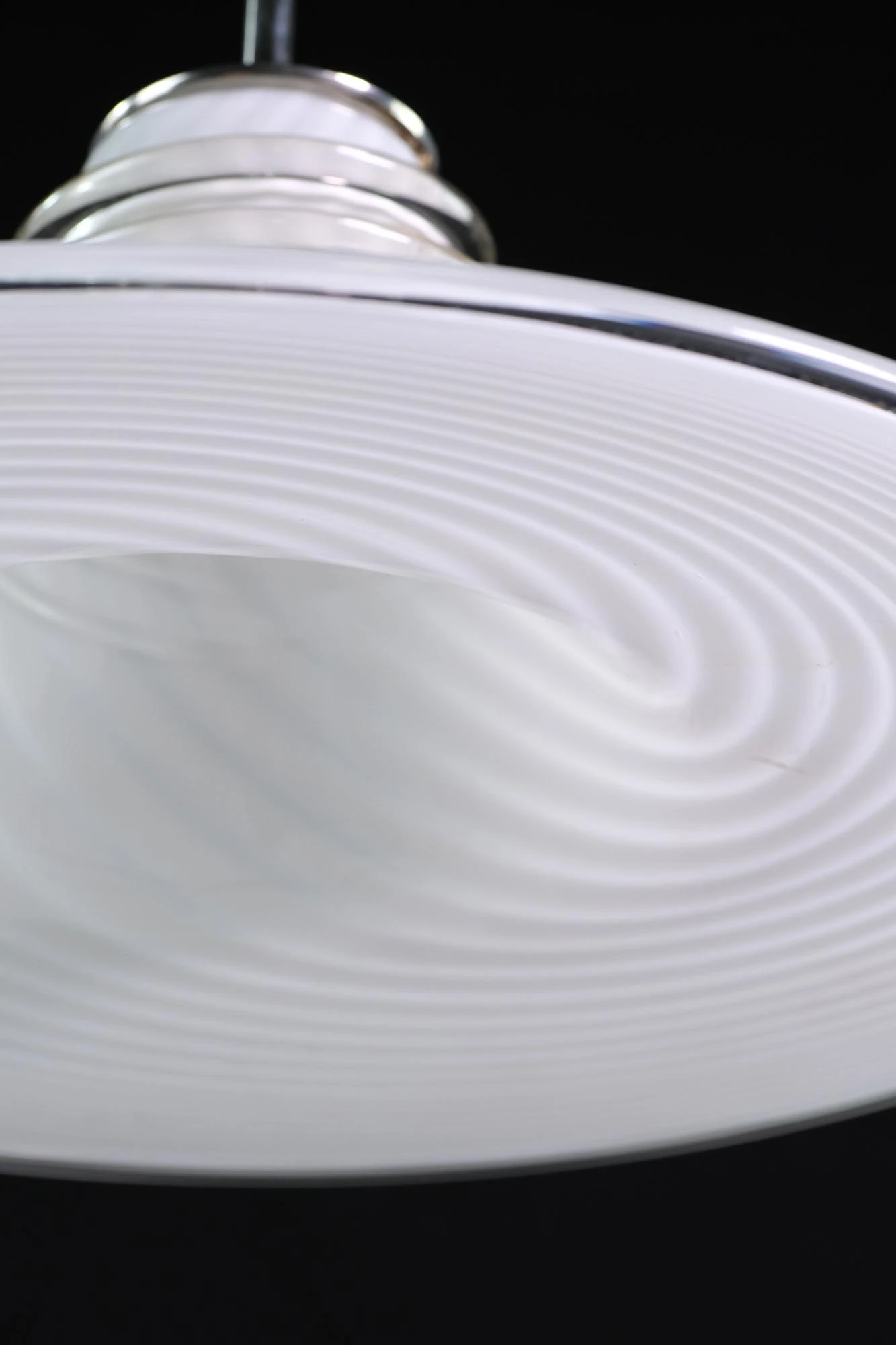 Vintage Hand Blown White Murano Glass Pendant Light 6 Vintage Hand Blown White Murano Glass Pendant Light - Image 4