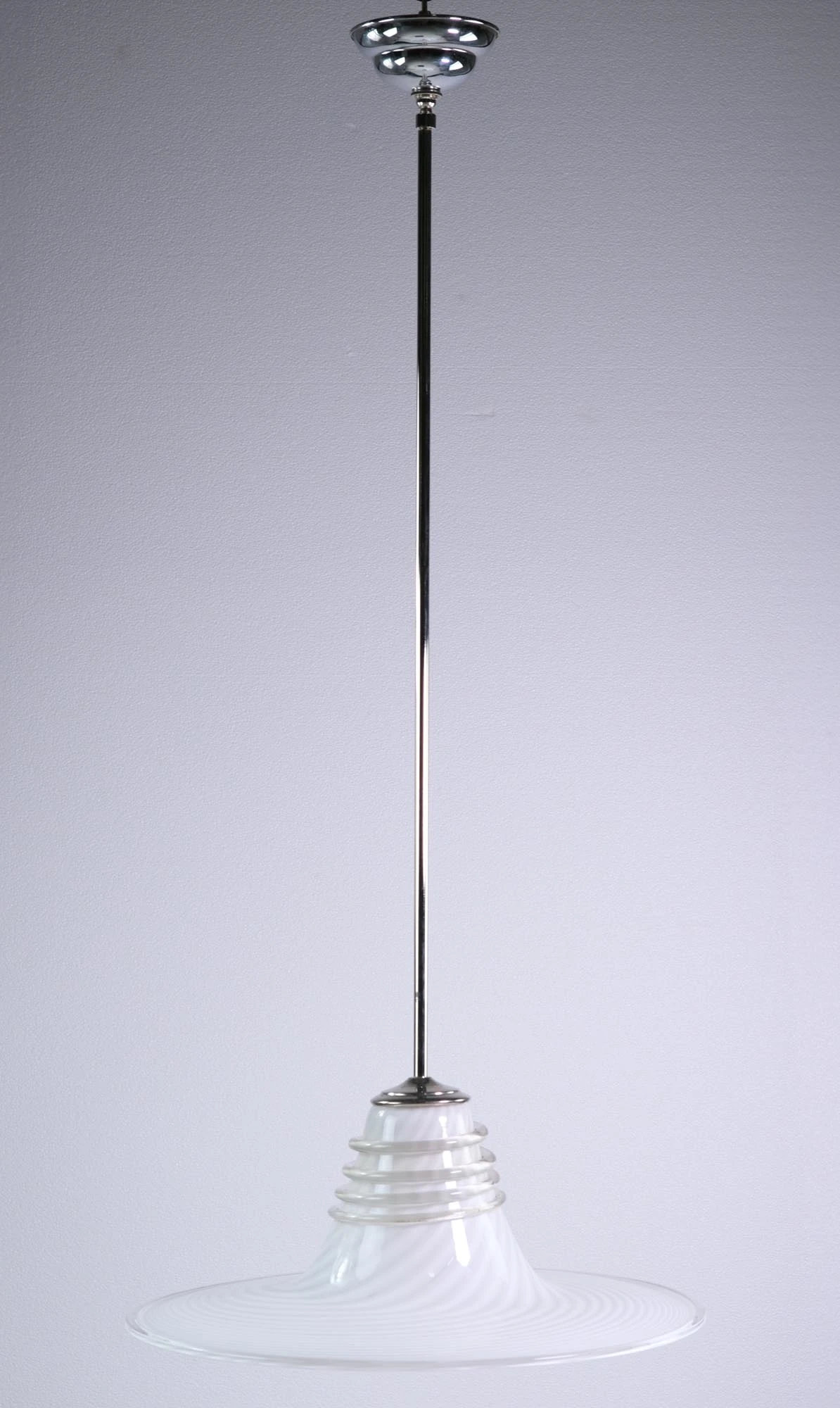 Vintage Hand Blown White Murano Glass Pendant Light 9 Vintage Hand Blown White Murano Glass Pendant Light - Image 7