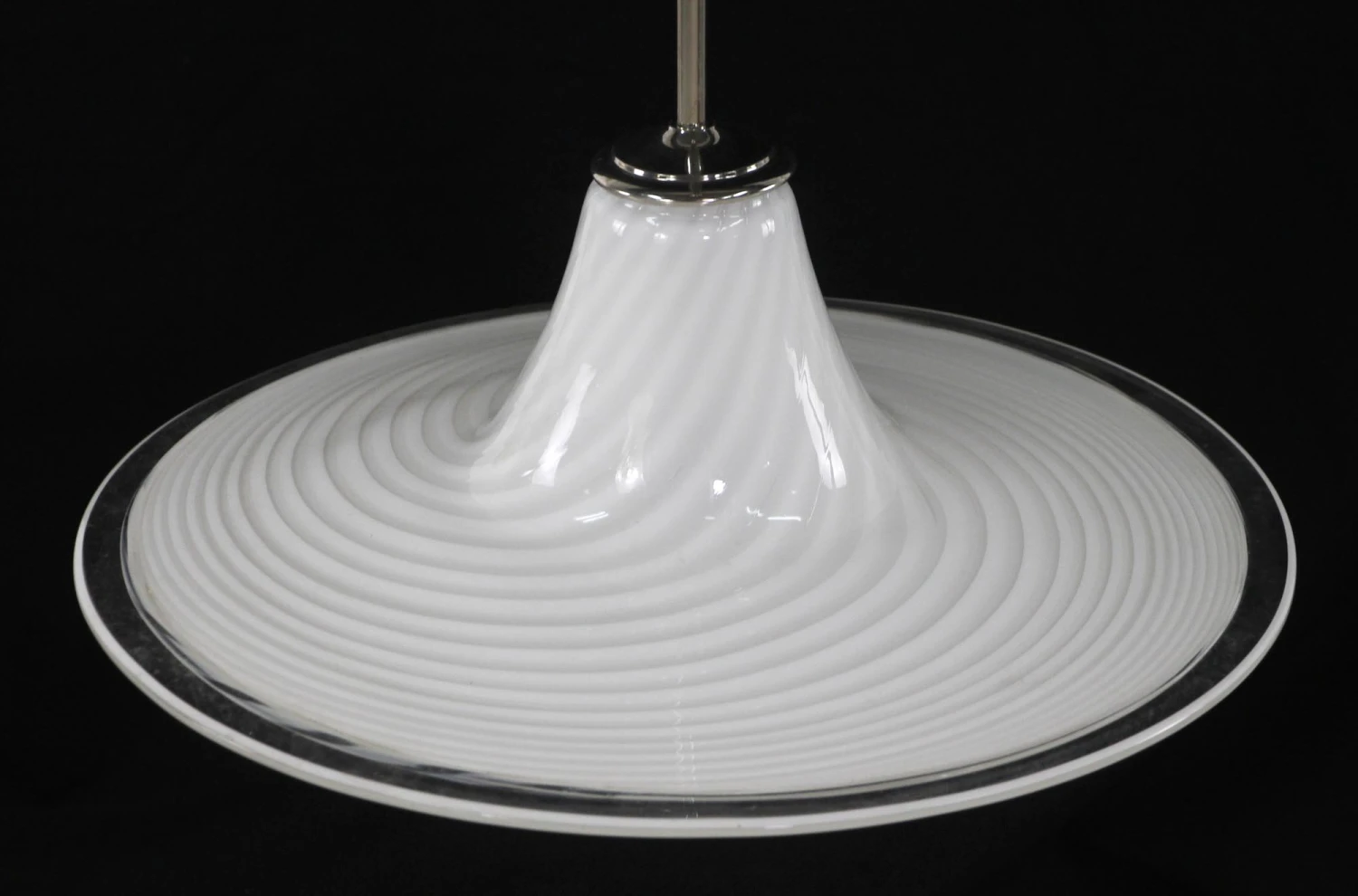 Hand Blown White Swirled Glass Pendant Light 6 Hand Blown White Swirled Glass Pendant Light - Image 4