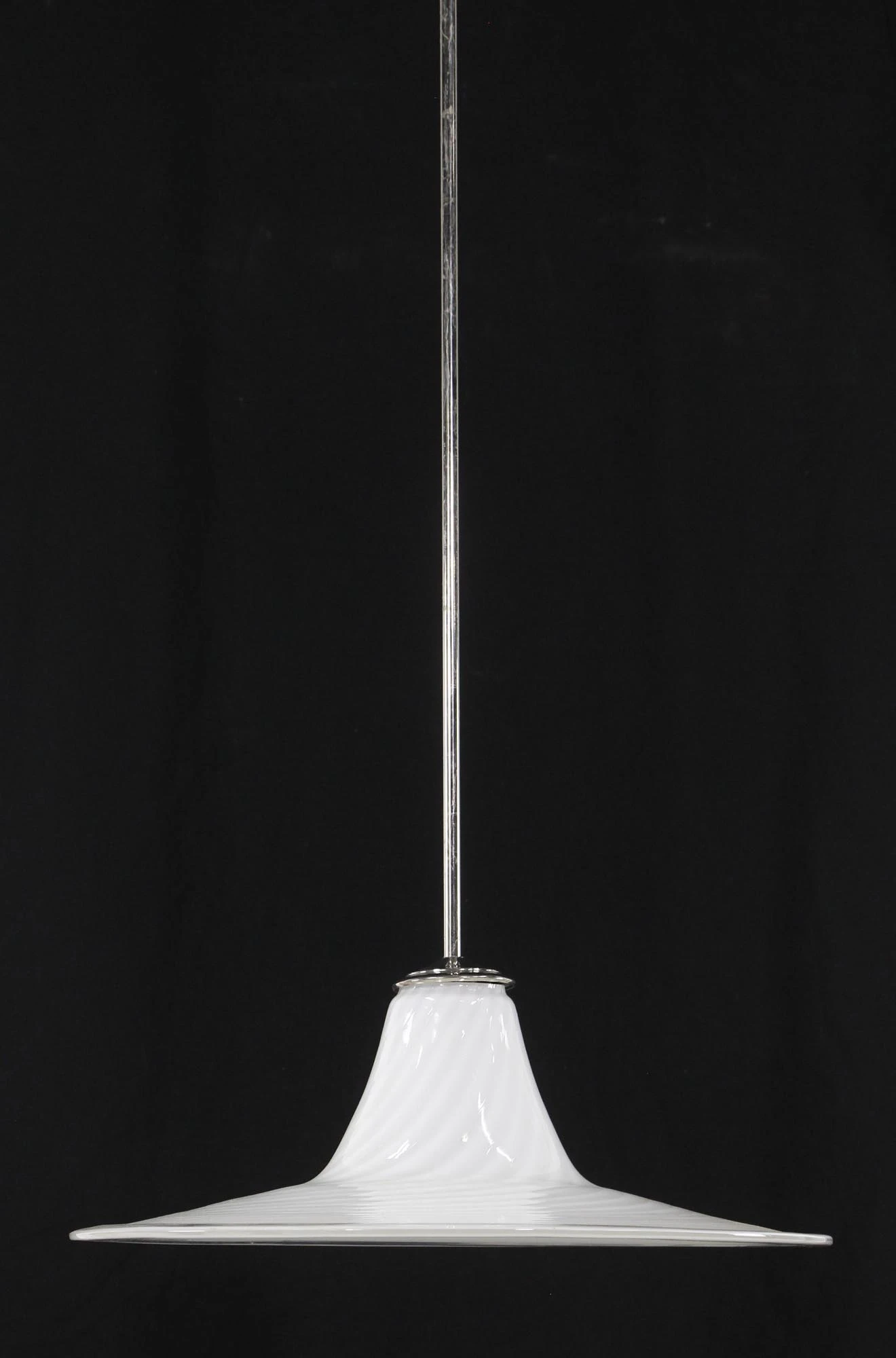 Hand Blown White Swirled Glass Pendant Light 13 Hand Blown White Swirled Glass Pendant Light - Image 11