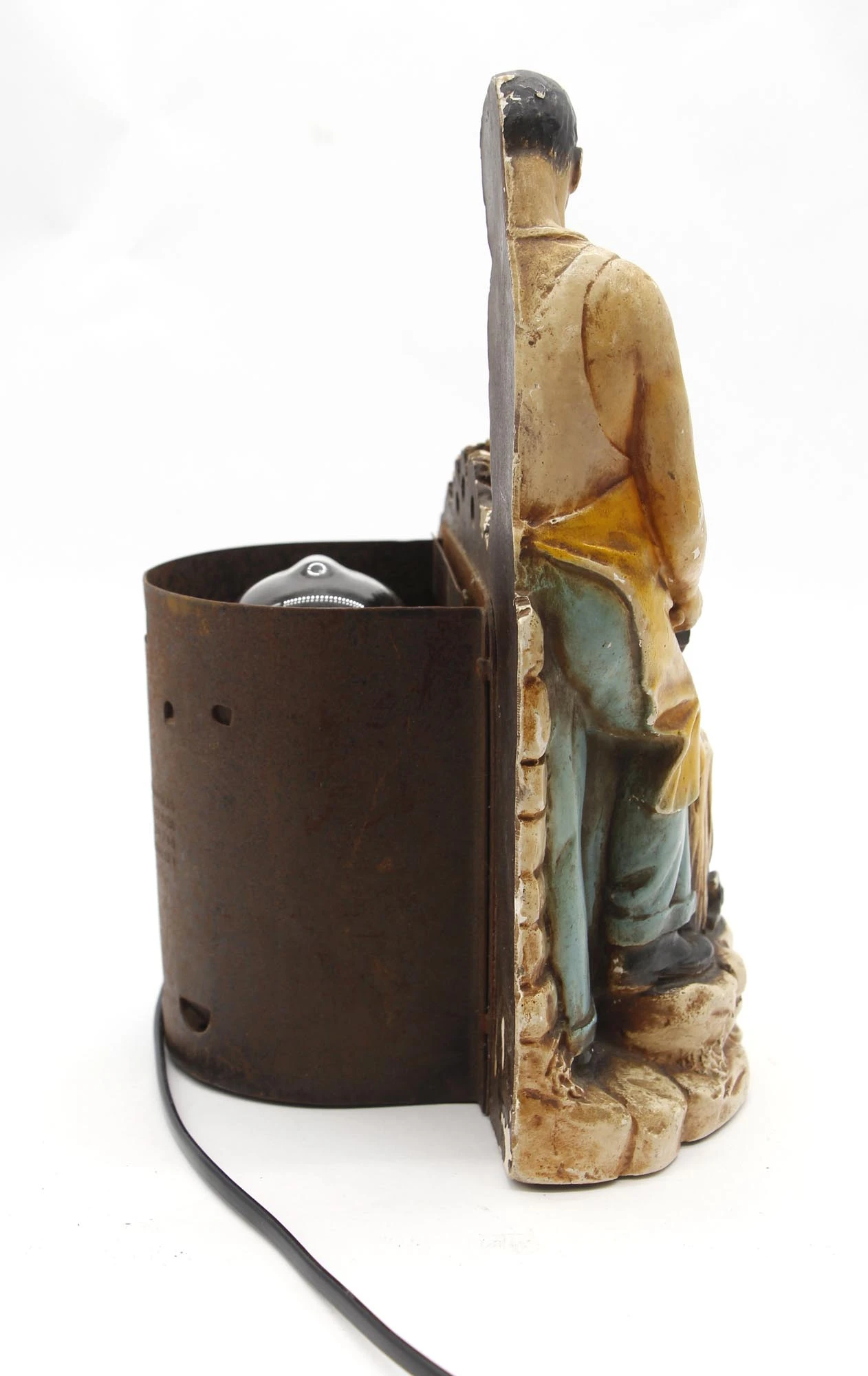 1940s Blacksmith Chalkware TV Lamp 10 1940s Blacksmith Chalkware TV Lamp - Image 8