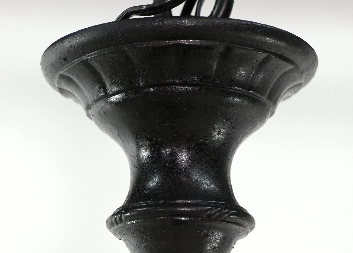 Rare Arts & Crafts Slag Glass Black Cast Iron Pendant Light 9 Rare Arts & Crafts Slag Glass Black Cast Iron Pendant Light - Image 7