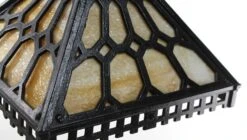 Rare Arts & Crafts Slag Glass Black Cast Iron Pendant Light 30 Rare Arts & Crafts Slag Glass Black Cast Iron Pendant Light -OGT Sale Store q277366 13
