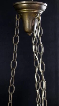 1910 Fluted Cast Milk Glass Gothic Dish Pendant Light 16 1910 Fluted Cast Milk Glass Gothic Dish Pendant Light -OGT Sale Store q277379 04