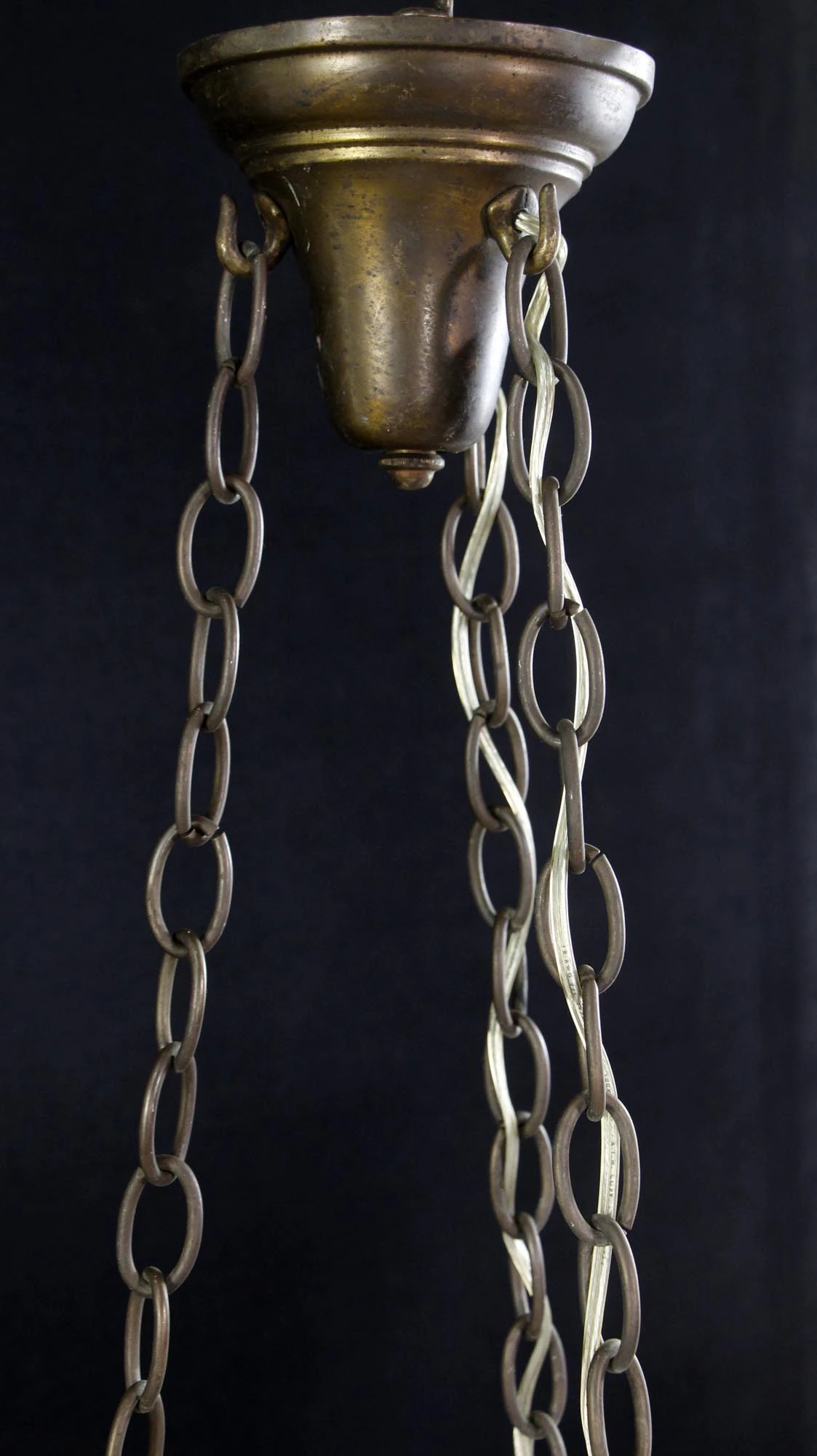 1910 Fluted Cast Milk Glass Gothic Dish Pendant Light 6 1910 Fluted Cast Milk Glass Gothic Dish Pendant Light - Image 4