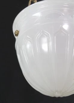 1910 Fluted Cast Milk Glass Gothic Dish Pendant Light 18 1910 Fluted Cast Milk Glass Gothic Dish Pendant Light -OGT Sale Store q277379 06