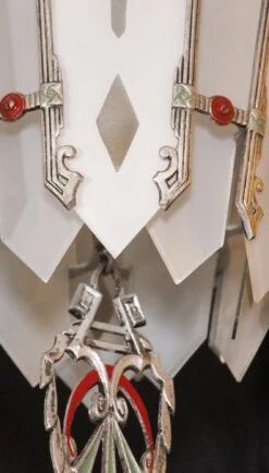 1930s Art Deco Polychrome Pendant Light With Etched Glass 13 1930s Art Deco Polychrome Pendant Light With Etched Glass -OGT Sale Store q277515 05