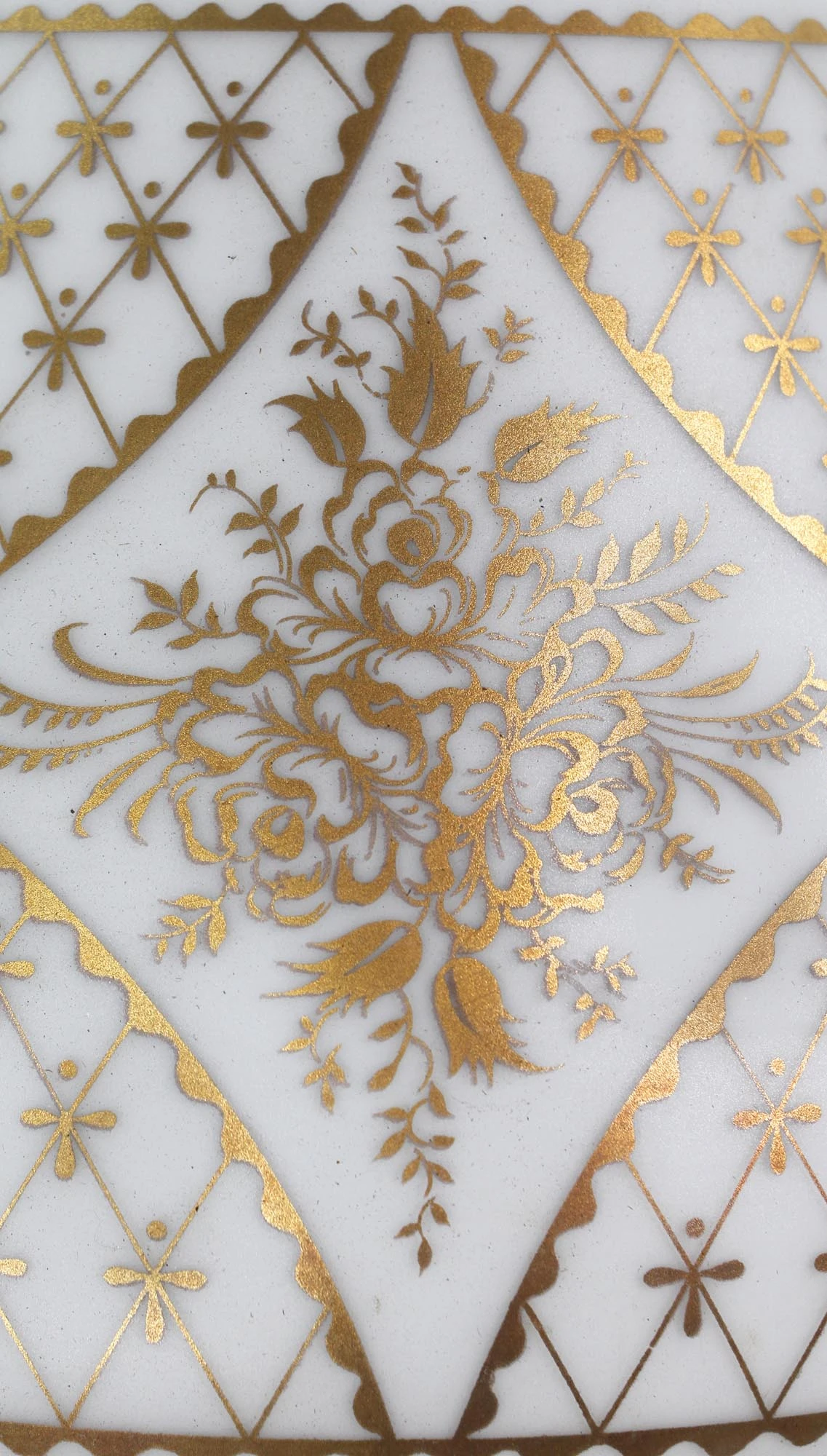 1960s White Glass Gold Detail Pendant Light 8 1960s White Glass Gold Detail Pendant Light - Image 6