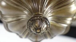 1900s Rococo Sheffield Brass 3 Arm Semi Flush Mount Light 15 1900s Rococo Sheffield Brass 3 Arm Semi Flush Mount Light -OGT Sale Store q277659 07