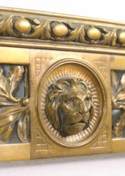 Antique Regency Bronze Fireplace Insert With Lion Head Motif -OGT Sale Store q277736 04