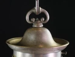 Iridescent Etched Steuben Glass & Silvered Brass Pendant Light 18 Iridescent Etched Steuben Glass & Silvered Brass Pendant Light -OGT Sale Store q277774 04