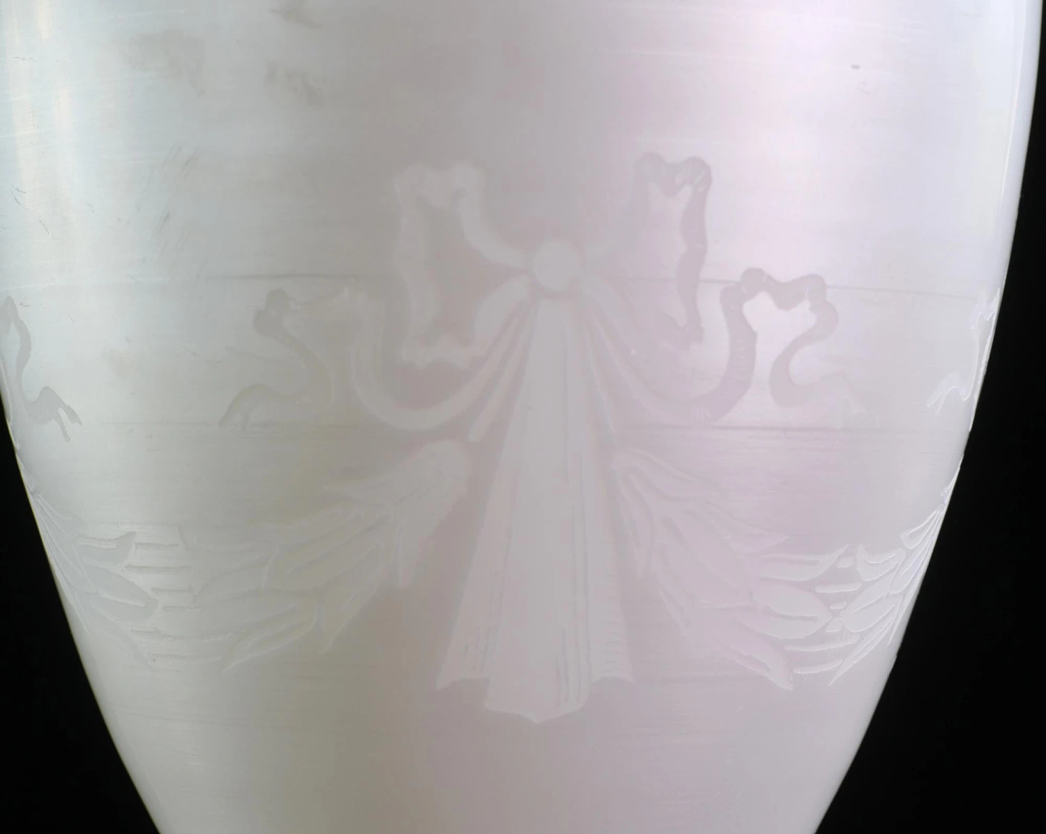 Iridescent Etched Steuben Glass & Silvered Brass Pendant Light 9 Iridescent Etched Steuben Glass & Silvered Brass Pendant Light - Image 7