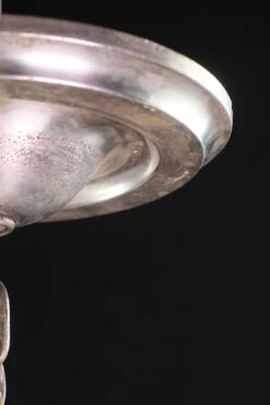 Iridescent Etched Steuben Glass & Silvered Brass Pendant Light 24 Iridescent Etched Steuben Glass & Silvered Brass Pendant Light -OGT Sale Store q277774 10