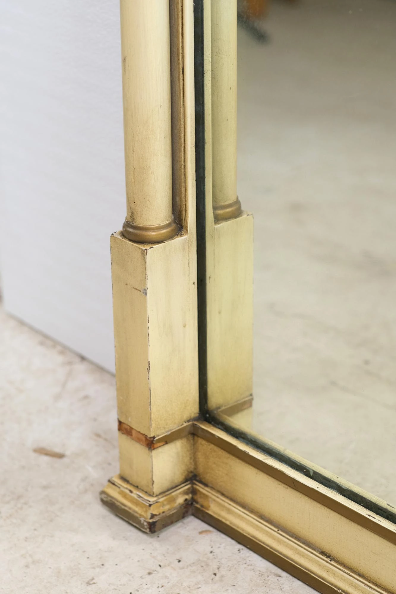 French Provincial Tan & Gold Over Mantel Wall Mirror 6 French Provincial Tan & Gold Over Mantel Wall Mirror - Image 4