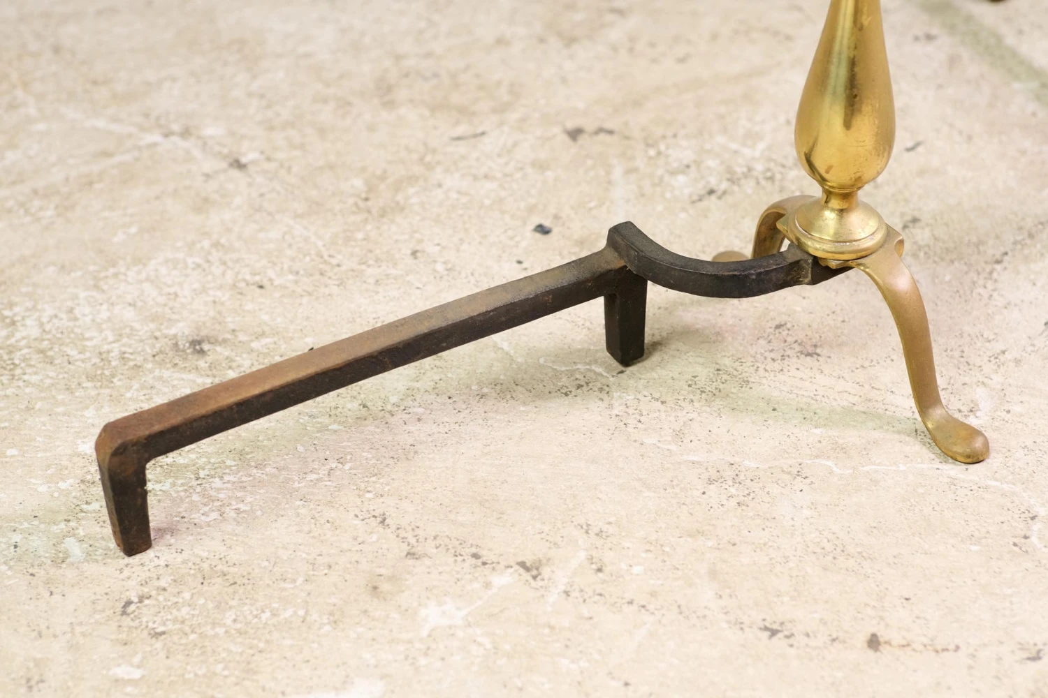 Antique Pair Of Steeple Brass Andirons 6 Antique Pair Of Steeple Brass Andirons - Image 4