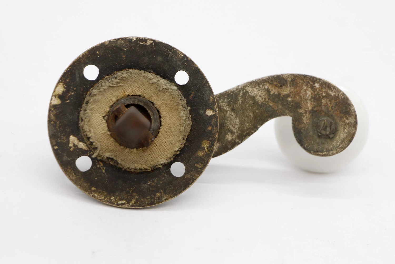 Antique Ornate Nickel Over Brass Bell Lever 8 Antique Ornate Nickel Over Brass Bell Lever - Image 6