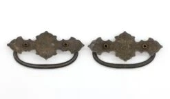 Pair Of Vintage 4 In. Brass Floral Bail Drawer Pulls -OGT Sale Store q277933 05