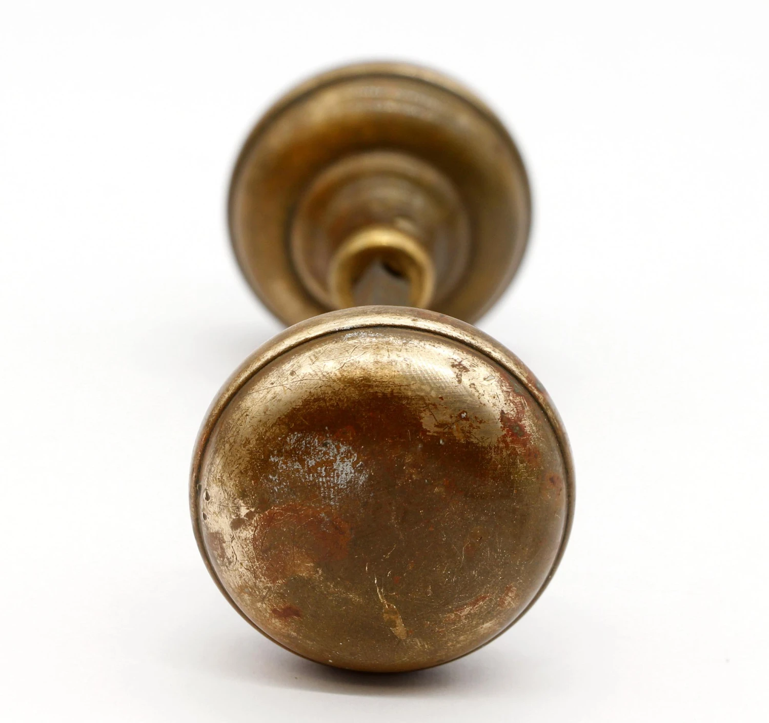 Pair Of Vintage Round Hollow Brass Passage Door Knobs 6 Pair Of Vintage Round Hollow Brass Passage Door Knobs - Image 4