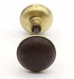 Pair Of Vintage Round Brass & Dark Steel Door Knobs -OGT Sale Store q277943 04