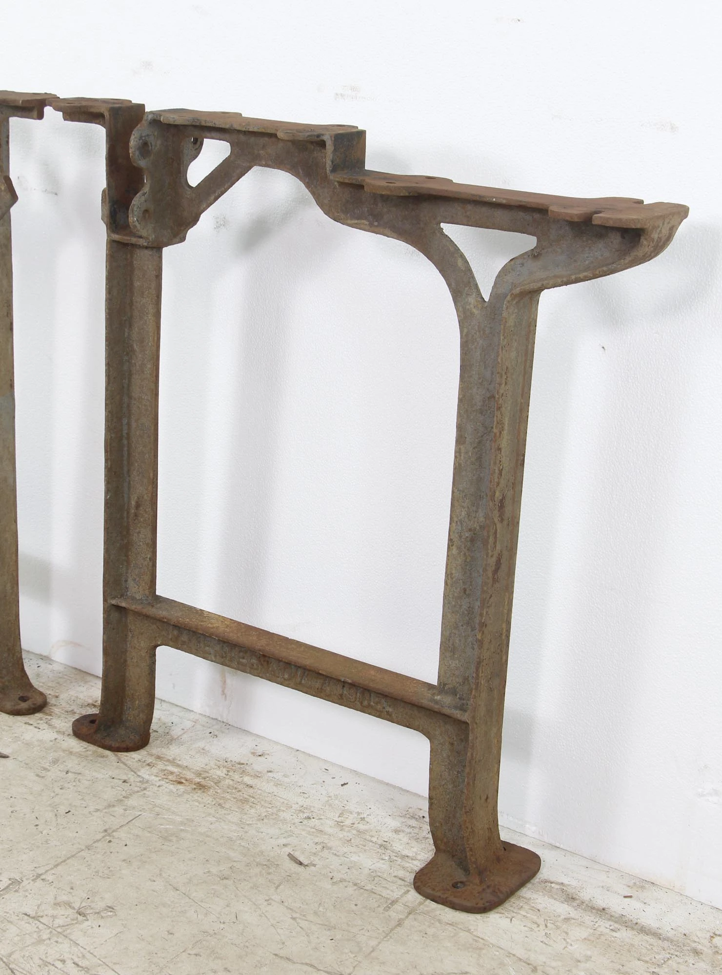 Pair Of Embossed Cast Iron Industrial Machine Legs 6 Pair Of Embossed Cast Iron Industrial Machine Legs - Image 4
