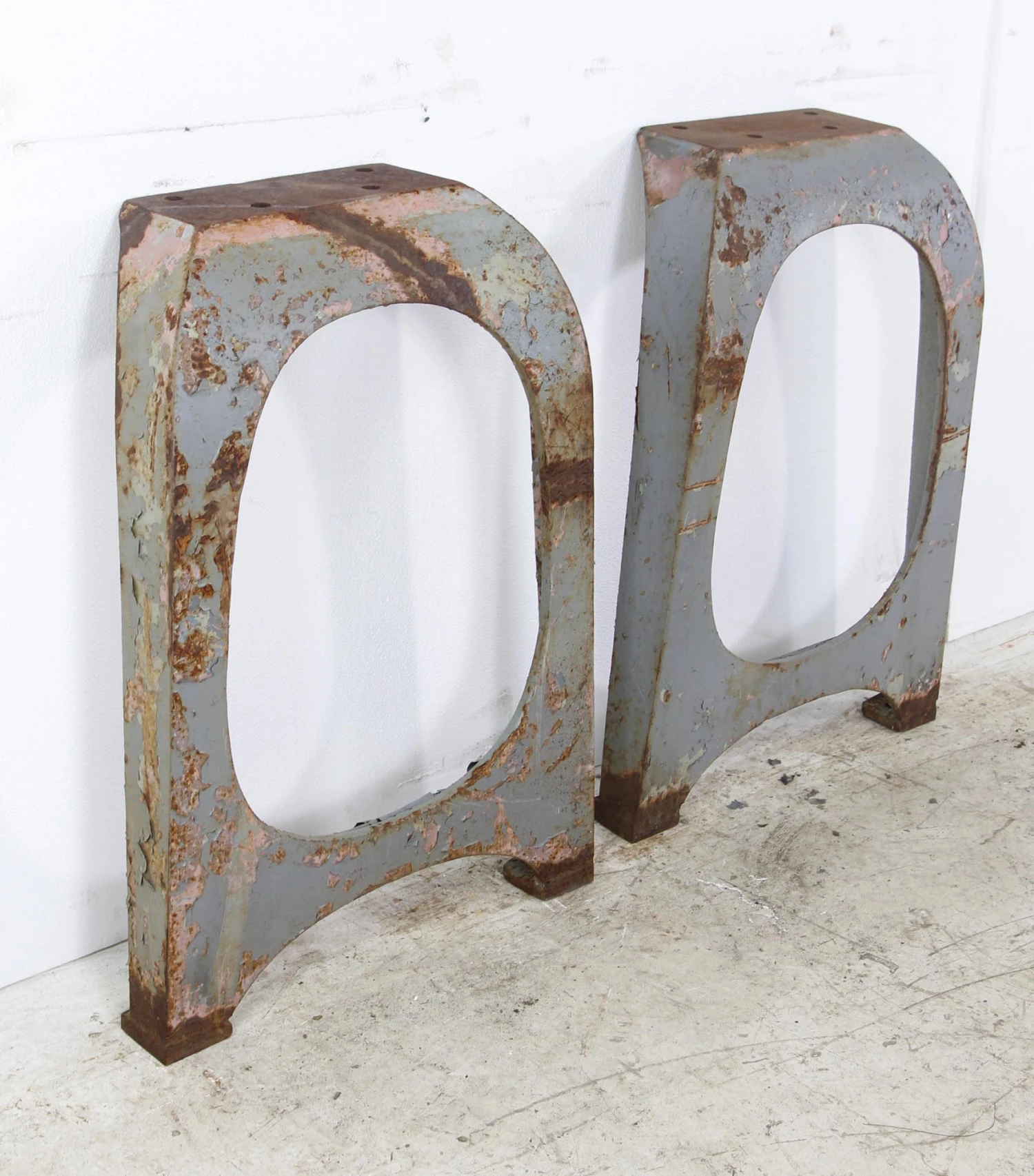 Pair Of Rounded Cast Iron Industrial Legs 7 Pair Of Rounded Cast Iron Industrial Legs - Image 5