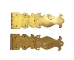 Pair Of Antique Thin 7.25 In. Brass Strap Hinges 12 Pair Of Antique Thin 7.25 In. Brass Strap Hinges -OGT Sale Store q278005 05