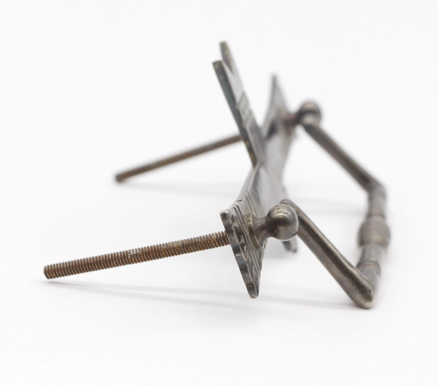 Pair Of Antique Aesthetic Nickeled Brass Drawer Bail Pulls 6 Pair Of Antique Aesthetic Nickeled Brass Drawer Bail Pulls - Image 4