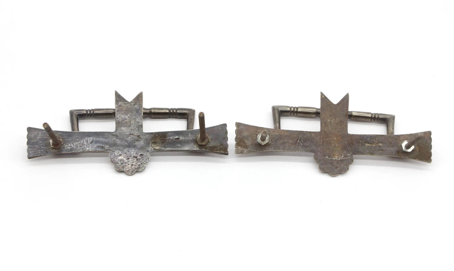 Pair Of Antique Aesthetic Nickeled Brass Drawer Bail Pulls 7 Pair Of Antique Aesthetic Nickeled Brass Drawer Bail Pulls - Image 5