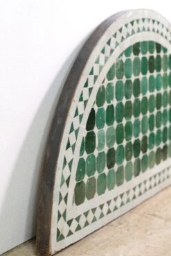 Green & White Half Arch Mosaic Steel Frame Table Top 11 Green & White Half Arch Mosaic Steel Frame Table Top -OGT Sale Store q278136 04