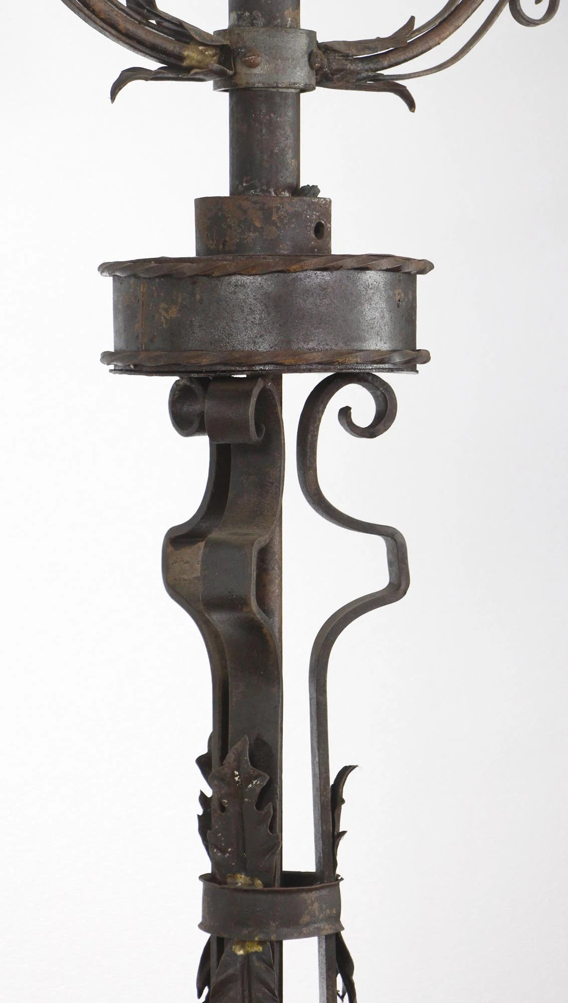 Pair Of Wrought Iron 19th Century Candelabra Floor Lamps 8 Pair Of Wrought Iron 19th Century Candelabra Floor Lamps - Image 6