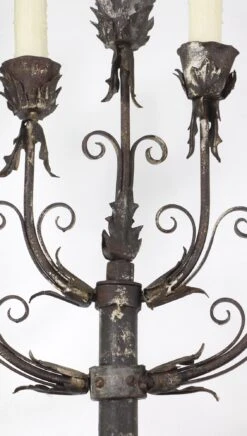 Pair Of Wrought Iron 19th Century Candelabra Floor Lamps 25 Pair Of Wrought Iron 19th Century Candelabra Floor Lamps -OGT Sale Store q278235 11